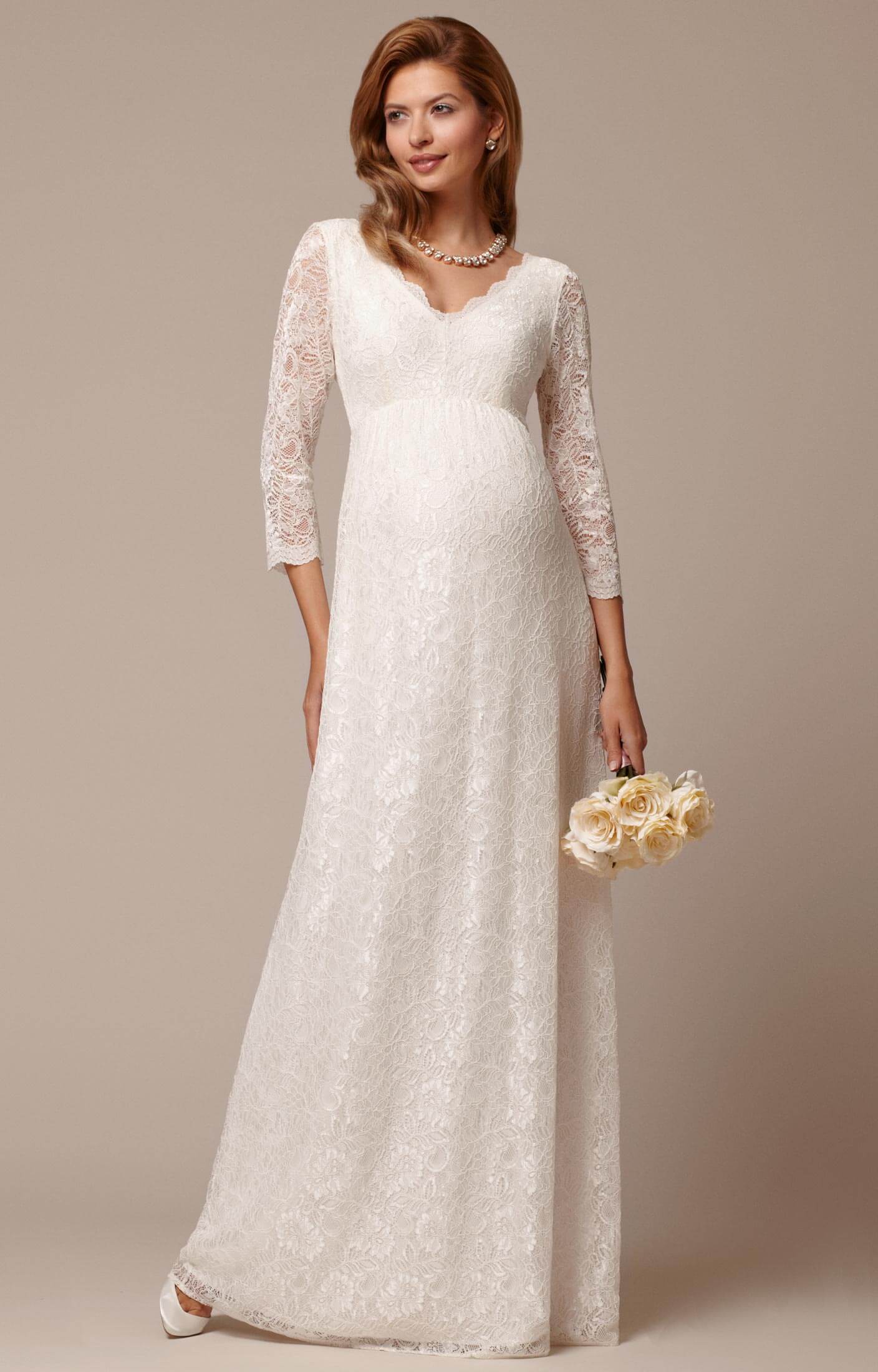 Chloe Lace Maternity Wedding Gown Ivory - Maternity Wedding Dresses ...