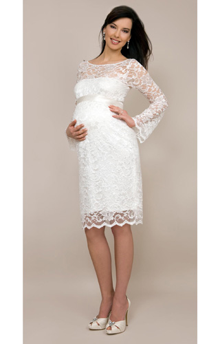 Chloe Maternity Dress (Ivory) by Tiffany Rose