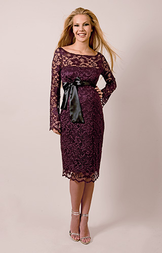 Robe de Grossesse en Dentelle Chloe (bordeaux) by Tiffany Rose