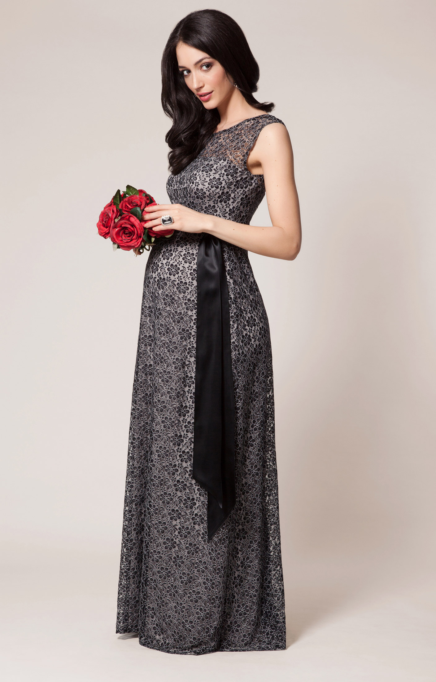 Daisy Maternity Gown Long Black and Silver - Maternity Wedding Dresses ...