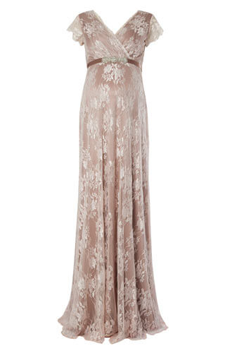 Eden Langes Umstandsabendkleid in Blush by Tiffany Rose