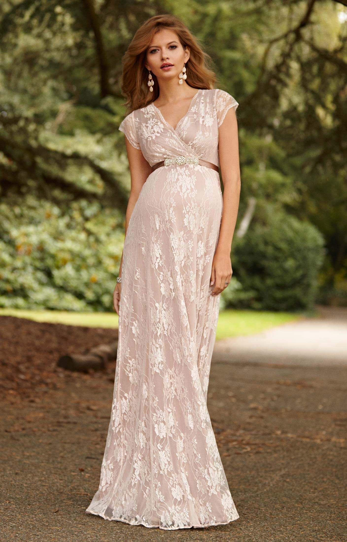Eden Maternity Gown Long Blush - Maternity Wedding Dresses