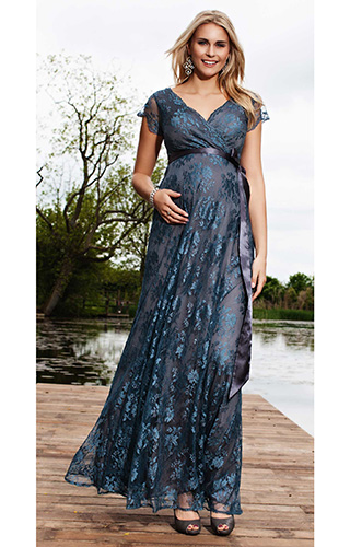 Eden Umstandsabendkleid lang (Caspian Blue) by Tiffany Rose