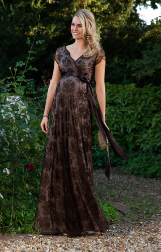 Eden Maternity Gown Long Chocolate by Tiffany Rose