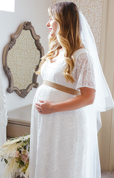 Edith Kimono Maternity Wedding Gown Ivory by Tiffany Rose