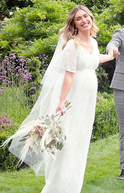 Edith Kimono Maternity Wedding Gown Ivory by Tiffany Rose