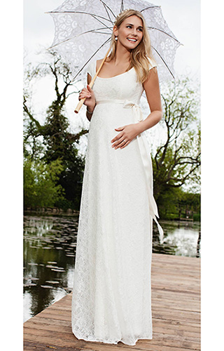 Eliza Maternity Wedding Gown Long (Ivory) by Tiffany Rose