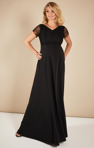 Robe de Grossesse Eleanor Longue Noire by Tiffany Rose