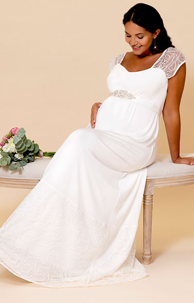 Erin Leaf Lace Maternity Wedding Gown Ivory by Tiffany Rose