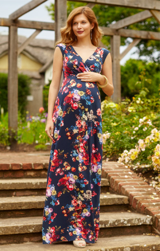 Alana Maternity Maxi Dress Midnight Garden by Tiffany Rose