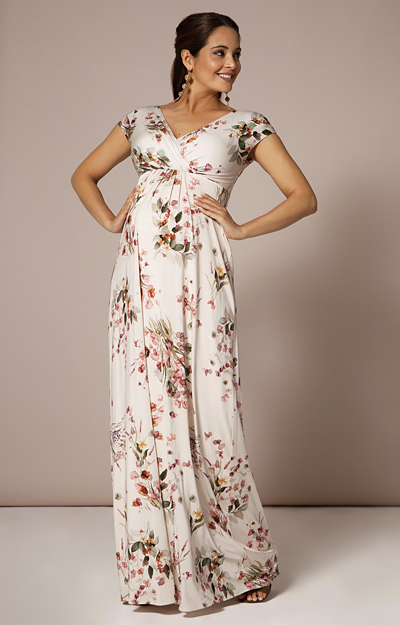 Francesca Maxi Maternity Dress Petal Pink Floral by Tiffany Rose