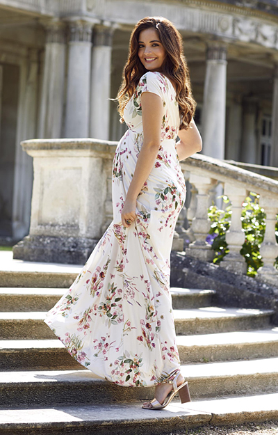 Robe de Grossesse Maxi Francesca Pétales Roses by Tiffany Rose