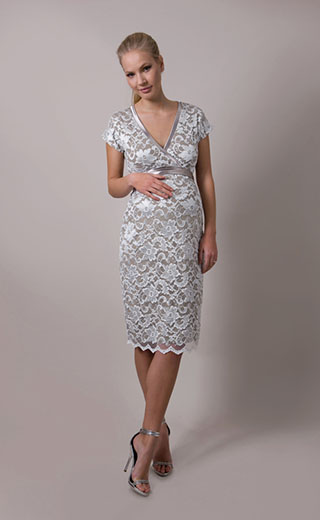 Grace Lace Maternity Dress (Ivory) by Tiffany Rose