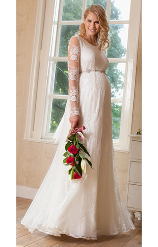 Helena Maternity Wedding Gown Long Ivory by Tiffany Rose