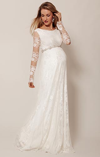 Helena Maternity Wedding Gown Long Ivory by Tiffany Rose