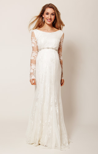 Helena Maternity Wedding Gown Long Ivory by Tiffany Rose