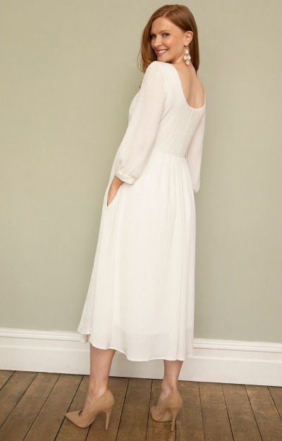 Isla Ribbed Jersey Dress (Ivory) by Tiffany Rose