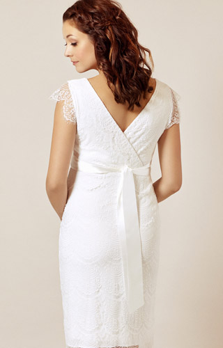 Imogen Maternity Wedding Shift Dress Ivory White by Tiffany Rose