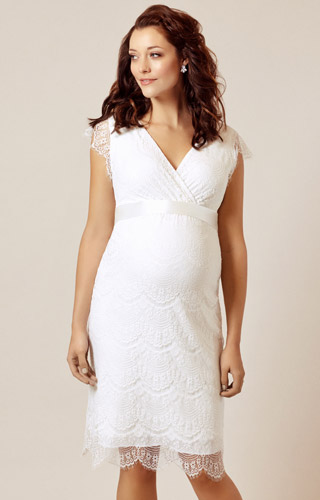 Imogen Maternity Wedding Shift Dress Ivory White by Tiffany Rose