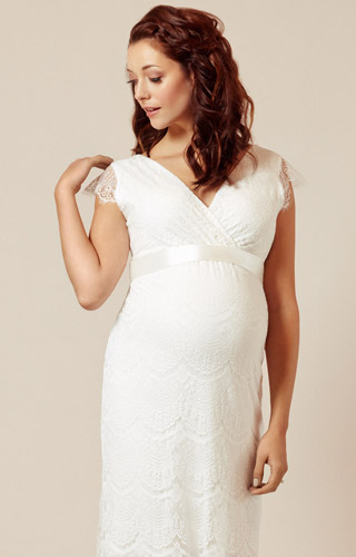 Imogen Maternity Wedding Shift Dress Ivory White by Tiffany Rose