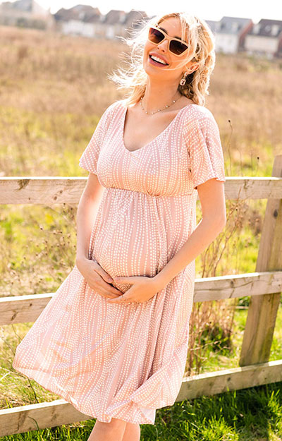 Kimono Maternity Dress Dotty Pink by Tiffany Rose