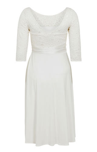 Robe de Mariée Grossesse Lucia Mi-Longue Blanc Ivoire by Tiffany Rose