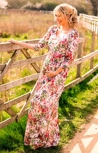 Lucy Maternity Maxi Dress Wildflower Garden by Tiffany Rose