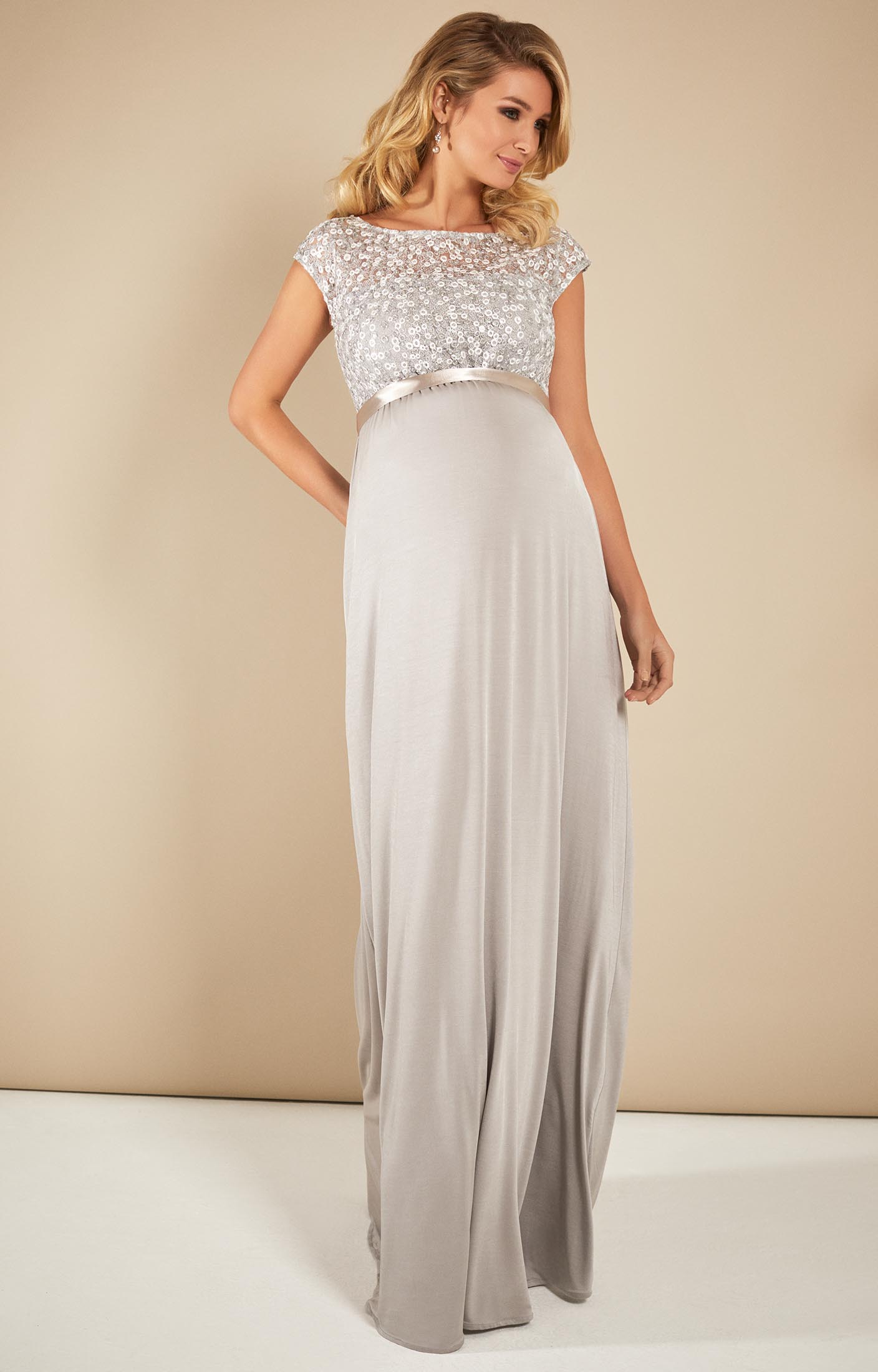 Mia Maternity Gown Silver - Maternity Wedding Dresses, Evening Wear and ...