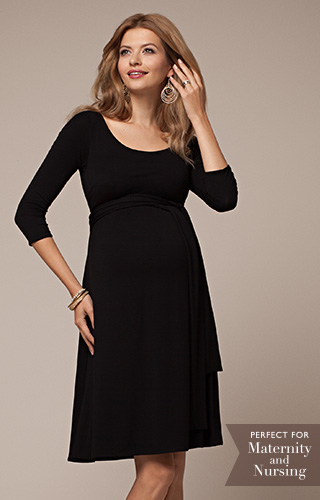 Naomi Maternity Nursing Dress Black by Tiffany Rose