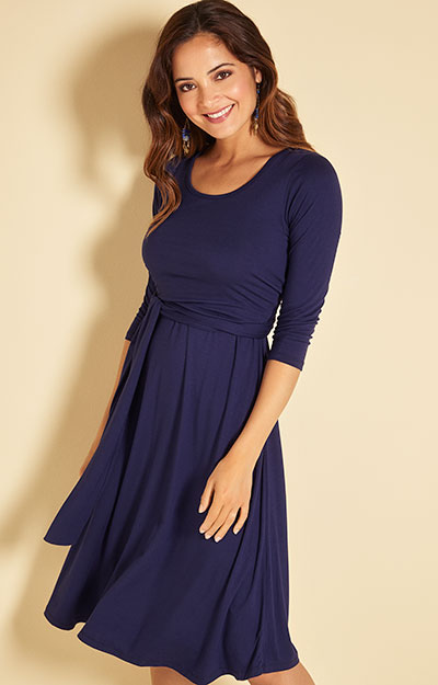 Naomi Maternity Nursing Dress Eclipse Blue by Tiffany Rose