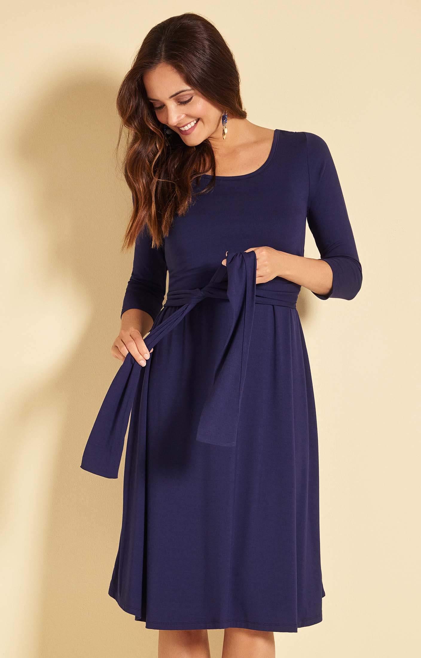 Cocoon Nursing Dress (Velvet Blue)