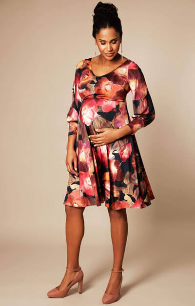 Pixie Maternity Dress short Dark Blooms by Tiffany Rose