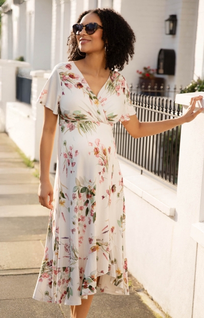 Rosalie Midi Dress (Petal Pink Floral) by Tiffany Rose