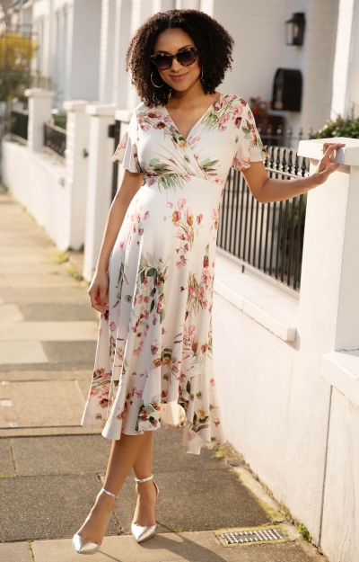 Rosalie Midi Dress (Petal Pink Floral) by Tiffany Rose