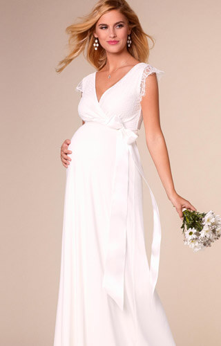 Rosa Maternity Wedding Gown Long Ivory White by Tiffany Rose