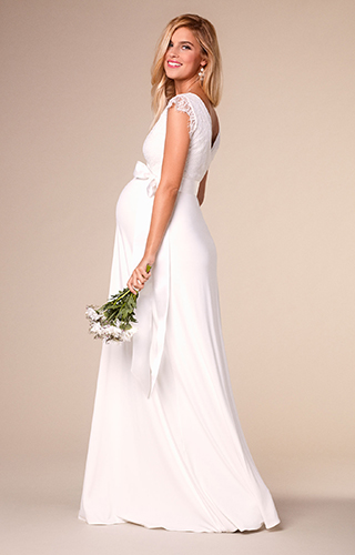 Rosa Maternity Wedding Gown Long Ivory White by Tiffany Rose