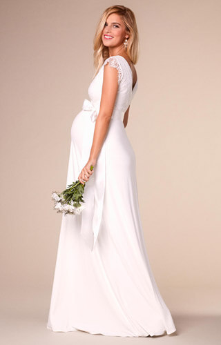 Rosa Maternity Wedding Gown Long Ivory White by Tiffany Rose