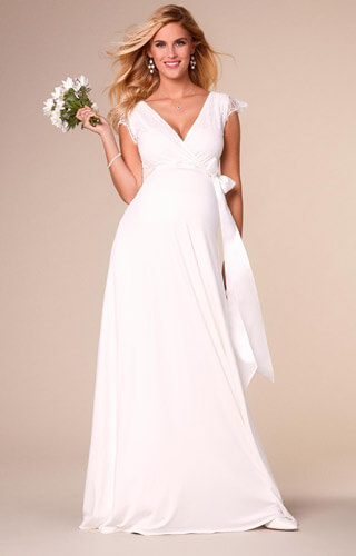 Rosa Maternity Wedding Gown Long Ivory White by Tiffany Rose