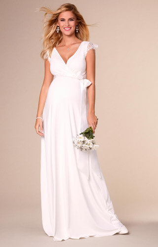 Rosa Maternity Wedding Gown Long Ivory White by Tiffany Rose