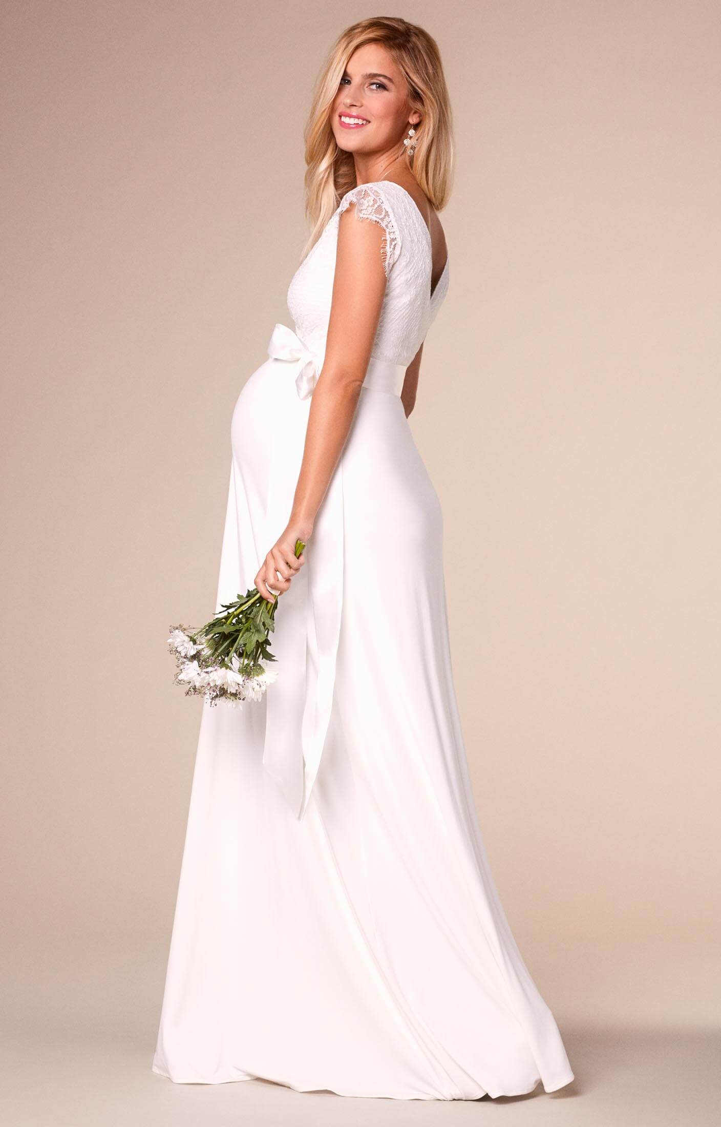 Rosa Maternity Wedding Gown Long Ivory White - Maternity Wedding ...