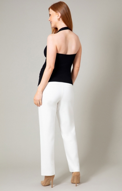 Remi Straight Leg Trouser (Ivory) by Tiffany Rose