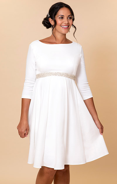 Robe de Mariée de Maternité Sienna mi-longue Crème by Tiffany Rose