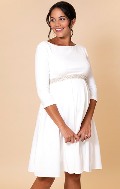 Robe de Mariée de Maternité Sienna mi-longue Crème by Tiffany Rose