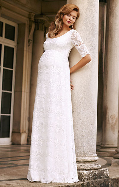 Verona Gravid Bröllopsklänning Ivory White by Tiffany Rose