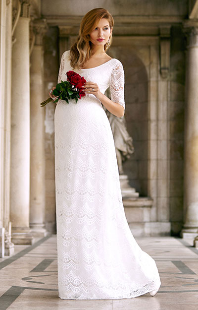 Verona Gravid Bröllopsklänning Ivory White by Tiffany Rose