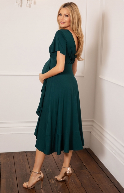 Waterfall Midi Dress Deep Green by Tiffany Rose