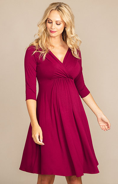 Willow Maternity Dress (Burgundy) by Tiffany Rose