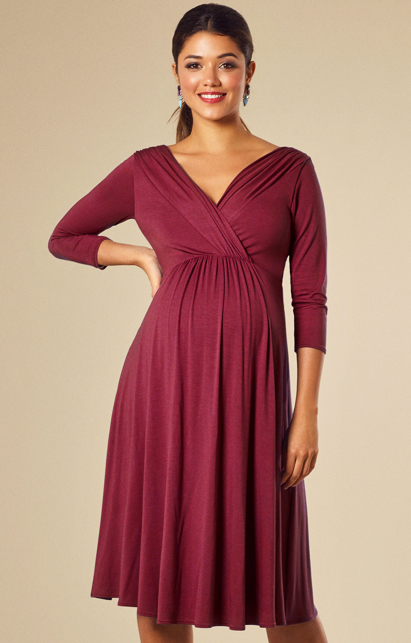 Willow Maternity Dress (Burgundy) - Maternity Wedding Dresses, Evening ...