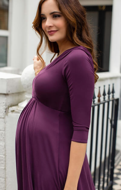 Willow Maternity Dress Short Claret by Tiffany Rose