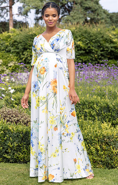 Zoey Maternity Gown Floral Brights by Tiffany Rose